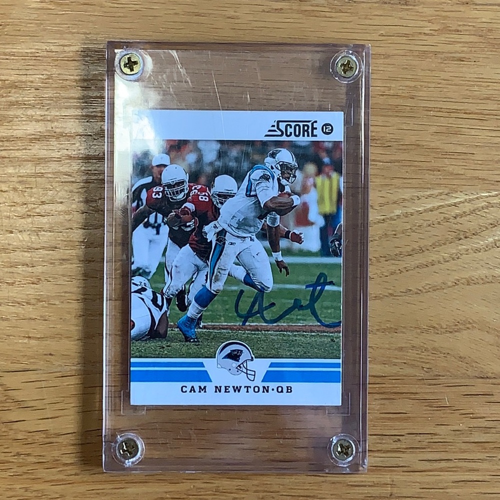 Cam Newton signed card.